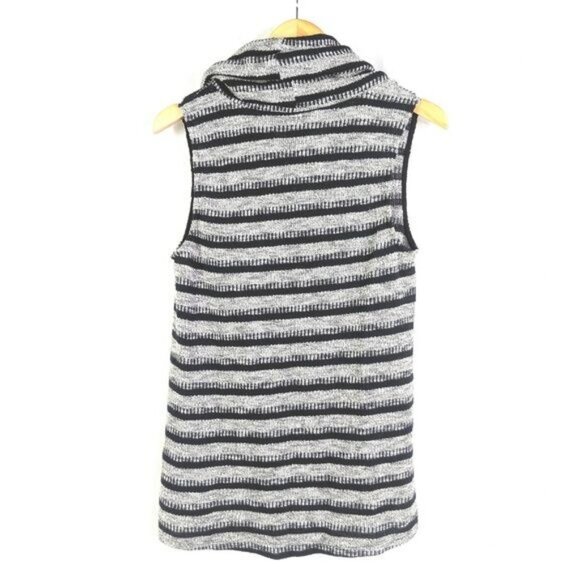 Anthropologie Dolan Cowl Neck Knit Top Women M Black Gray Pullover Career Casual - Picture 4 of 8